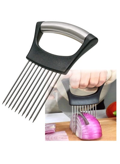 اشتري Stainless Steel Onion Holder for Slicing,Onion Cutter for Slicing and Storage of Onions,Avocados,Eggs and Other Vegetables في الامارات