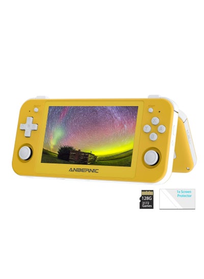 Buy RG505 Retro Game Handheld Game Console with 128GB TF-card Built-in 3000+ Games, 4.95-inch OLED Touch Screen with Android 12 System, Unisoc Tiger T618 and Compatible with Google Play Store (Yellow) in UAE