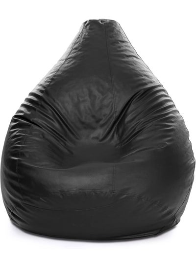 اشتري COMFY ADULT MULTI PURPOSE FAUX LEATHER BEAN BAG WITH VIRGIN BEANS FILLING BLACK في الامارات