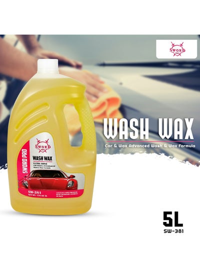 Buy Wash Wax Ultra Shine 5L Car Wash And Wax Advanced Formula SWORD PRO SW381 in Saudi Arabia