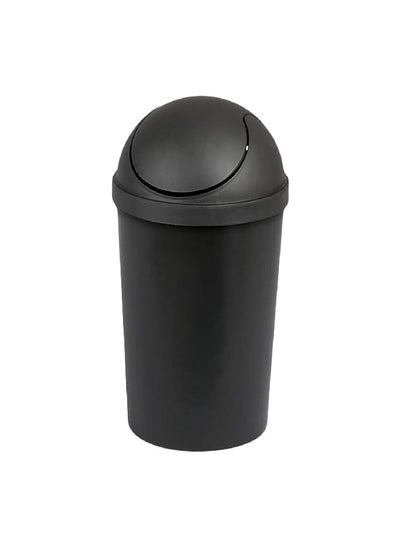 Buy Elegant and Modern Design BPA-Free Plastic Round SwingTop Wastebasket Black 11.4 L 10839006 in Saudi Arabia