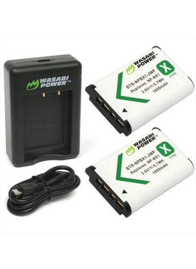 Buy NP-BX1 Battery (2-Pack) and Dual USB Charger for Sony NP-BX1/M8, ZV-1, ZV-1 II, Cyber-Shot DSC-HX95, HX99, HX350, RX1, RX1R II, RX100 (II/III/IV/V/VA/VI/VII), FDR-X3000, AS300, and More in UAE