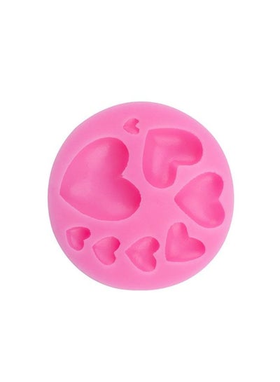 Buy DIY Baking Appliance For Heart-Shaped Silicone Gel Cake Mold Pink in Saudi Arabia