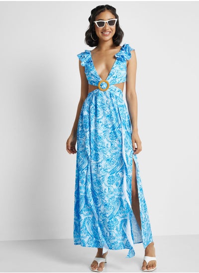 Buy Floral Cutout Maxi Dress in UAE