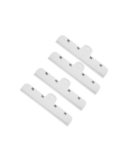 Buy 4 Pack Large Bag Clips with Magnet, Large Bag Clips for Food Storage, Food Clips with Air Tight Seal Grip, Suitable for Bread Bags, Snack Bags and Food Bags (White, Transparent) in Saudi Arabia