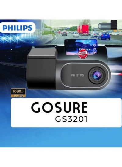 Buy PHlLlPS GoSure Car DVR Car Video Recorder CCTV 1080p Full HD Your Personal Road Safety Guardian  ADR GS3201 in Saudi Arabia