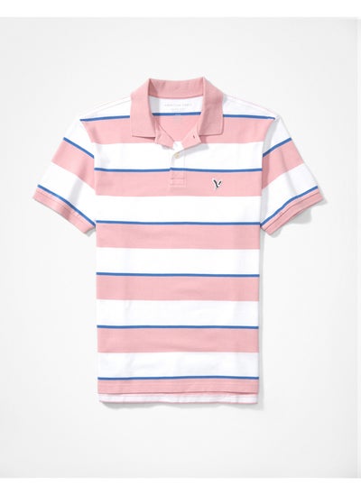 اشتري AE Striped Pique Polo Shirt في الامارات