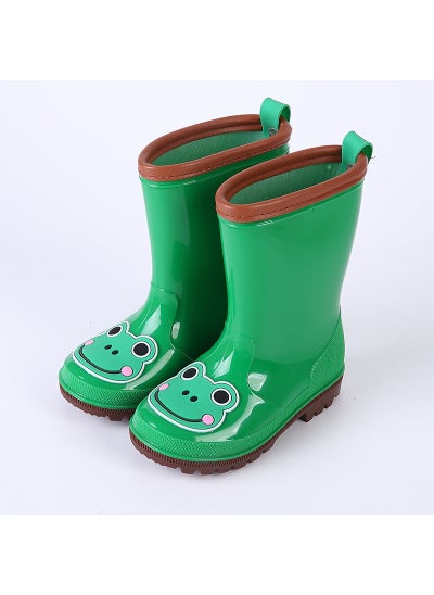 Buy Childrens rain boots cartoon boys and girls Baby students rubber shoes rain boots cartoon childrens water shoes a generation of hairGreen Frog Green Frog in Saudi Arabia