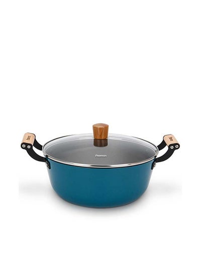 Buy Enamelled Lightweight Non-stick Coating Stockpot With Glass 6ltr in UAE