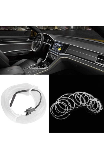 اشتري Neon LED Light Glowing Electroluminescent Wire El Wire for Interior Car Cosplay Decoration with 6mm Edge 3M (White) في مصر