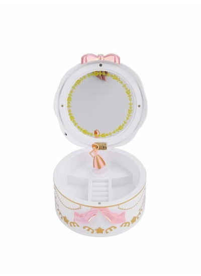 اشتري Music Box, Girls Mini Music Box Rotary Ballerina Girl Jewelry Storage Box for Kids Children(white) في الامارات