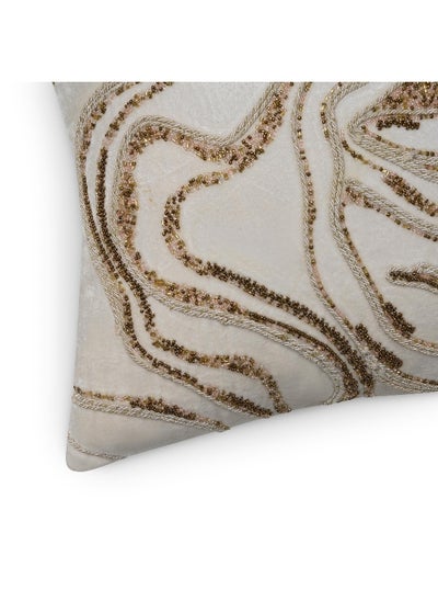 Buy Gideon Embellished Filled Cushion 30X50Cm - Gold in UAE