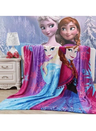 Buy Disney Purple Frozen Elsa Anna Princess Flannel Fleece  Blanket Cute Cartoon for Girls Fleece Cozy Kids Throw Blanket Printed Super Soft Plush  Blanket in UAE