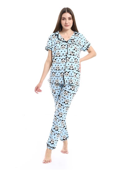 Buy Women Pajama Set With Pants And Button Design in Egypt