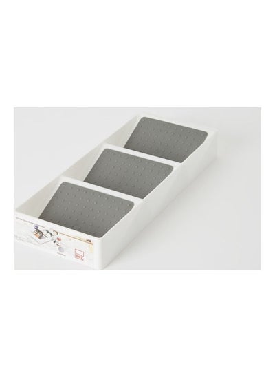 Buy Omega Spice 3-Drawer Storage Organiser White/Grey 39.3x14.8x5cm in Saudi Arabia