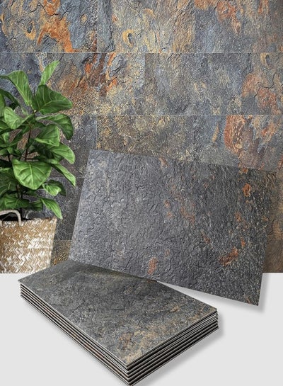 AULIGET 20-Piece Rust Slate Peel and Stick Backsplash Wall Tiles, 6