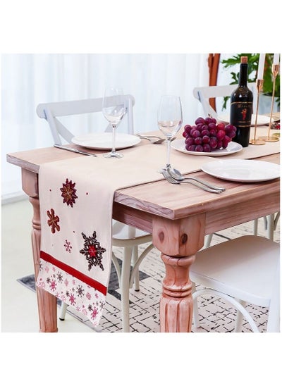 Buy Christmas table runners table runner for family christmas holiday table christmas dinner party table decoration 34*176cm in UAE