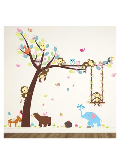 اشتري Cartoon Cute Animals Kids Room Wall Sticker Multicolour 116 x 104centimeter في الامارات