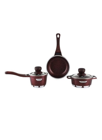 Buy Non-stick Mini Set with Granite Coating - Red in UAE