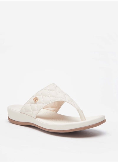 Buy Women Quilted Slip-On Thong Sandals in Saudi Arabia