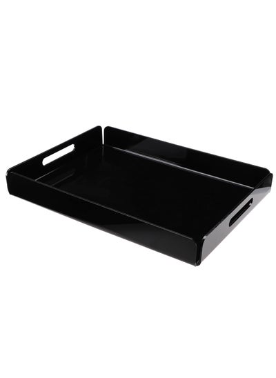 Buy LAMSIT IBDAA Rectangle Acrylic Tray | Decorative Tray | Jewellery Tray | Coffee Tray |  Serve ware | Serving Platter - Black in UAE