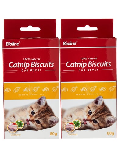 اشتري Catnip Biscuits Natural Cod Flavor 2X80g في الامارات