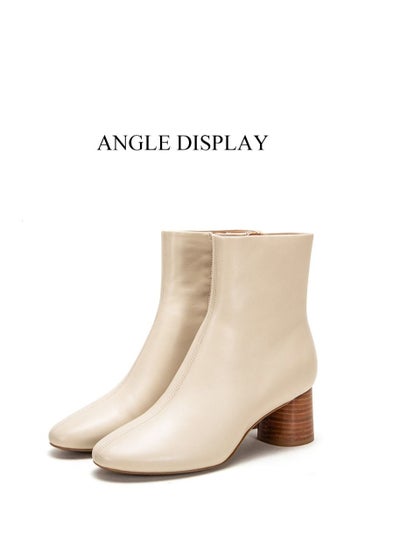 Ladies Fashion Ankle Boots Simple Genuine Leather High Luxury