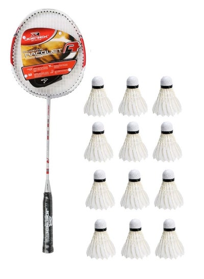 Buy Joerex Badminton and 12 Piece Shuttlecock Racket set in Saudi Arabia