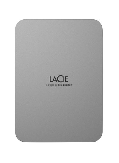 Buy LaCie Mobile Drive, 4TB, External Hard Drive Portable - Moon Silver, USB-C 3.2, for PC and Mac, post-consumer recycled, with Adobe All Apps Plan (STLP4000400) in UAE