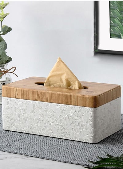 Buy Hotel Napkin Holder Marble Tissue Box Holder Bathroom in UAE