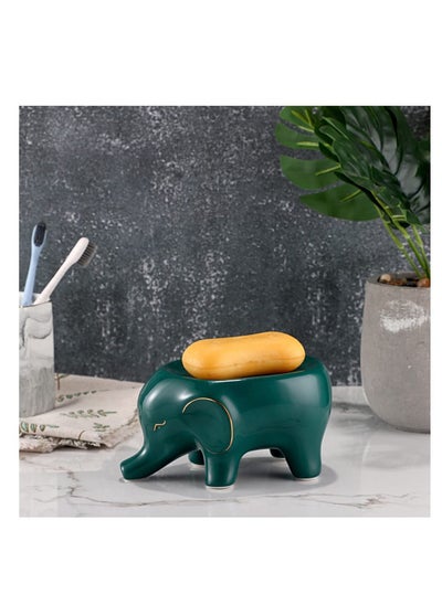 Buy SYOSI, Ceramic Elephant Soap Dish Holder, Self Draining Soap Container Holder, Lovely Animal Drainable Soap Tray for Bathroom Sink Tub, Kitchen in Saudi Arabia