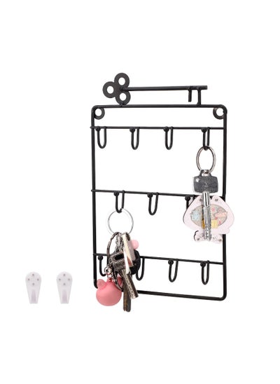 Buy Decorative 11-Hook Wall Mounted Key Holder, Metal Key & Lanyard Rack Wall Organizer Functional Key Rack Wall Mounted Key Rack for Entryway, Kitchen, Mudroom, Home Office Organization in Saudi Arabia