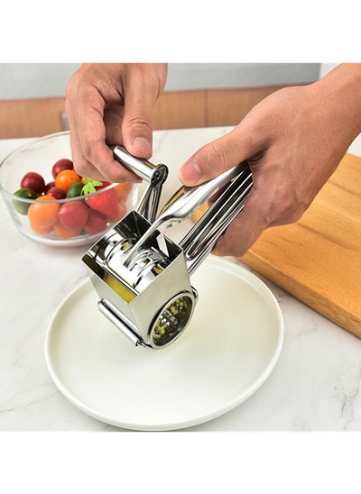 Buy Stainless steel hand crank rotary cheese grater in UAE