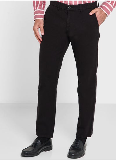 Buy Textured Slim Fit Trousers in UAE