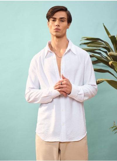 Buy Textured Relaxed Fit Shirt in Saudi Arabia