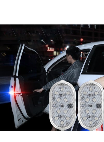 اشتري 2 pcs Car Door Lights, Car Door Lighting Led Induction Light Car Door Opening Light Car Door Warning Light Illuminating The Ground Anti-Collision Warning Atmosphere Light في السعودية