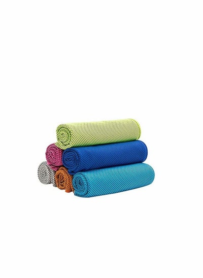 Buy Cooling Towel 6 Packs (35"×12") - Cold Workout Towels Cool Neck Warp Sweat Rags for Sports, Fitness, Gym, Yoga, Running, Travel, Camping (6 Colors) in Saudi Arabia