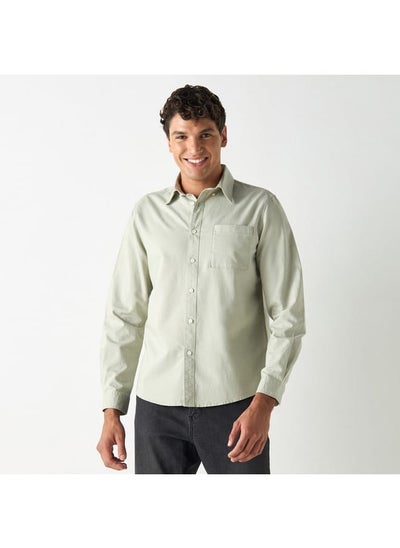 Buy Lee Cooper Solid Shirt with Long Sleeves and Button Placket in UAE