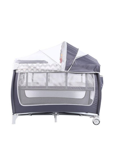 Buy Cot,Baby Bassinet,Cot with Mosquito Net Mattress and Toys,Foldable Children's Bed for Hospital/Home/Nursery(Grey110*76*76cm) in Saudi Arabia