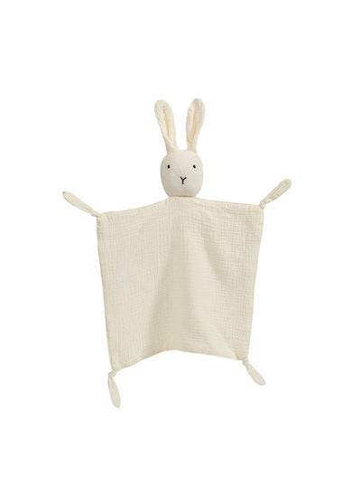 Buy Bunny Lovey Blanket for Boys and Girls, Cotton Muslin Security Blanket for Babies, Soft Breathable Lovie Soothing Towel for Newborn and Infant, Beige in Saudi Arabia