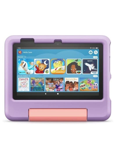 اشتري Kids tablet Fire 7, 7" display, ages 3-9, with ad-free content kids love, parental controls, 16 GB, (2024 release) في الامارات