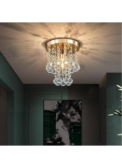 Buy Luxury Modern E14 Crystal LED Ceiling Light Hanging Ceiling Lamp Pendant Chandelier, Gold in Saudi Arabia