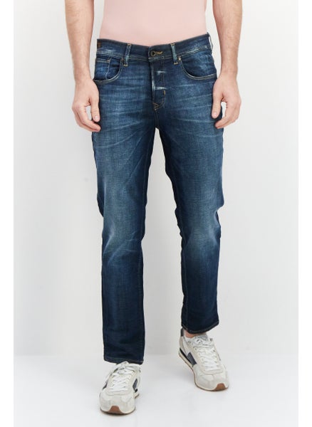 Buy Men Carrot Fit Wash Non Stretchable Denim Jeans, Wash Blue in UAE