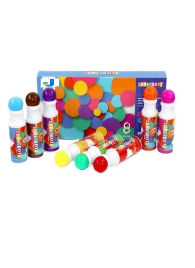 اشتري Washable Dot Markers Kit, 8 Colors Paint (60 ml) Water-Based Non-Toxic Bingo Art Daubers for Kids Children (3+) في الامارات