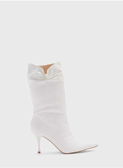 Buy Ruched Pointed Stiletto Boot in Saudi Arabia