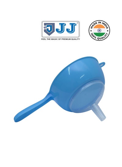 Buy Juice Strainer Sieve, Plastic Strainer Colander Flour Sieve with Handle Juice Tea Strainer, Tool Kitchen Tools Blue in UAE