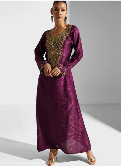 اشتري Embellished Embroidered Jalabiya في السعودية