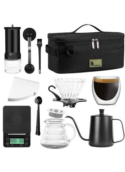 Buy V60 Coffee Tool Set 10-Piece Drip Coffee Maker All-in-One Portable Travel Bag in Saudi Arabia