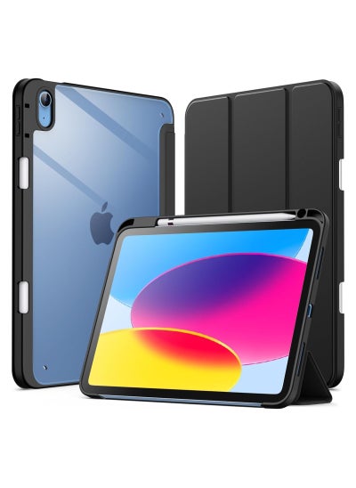 Buy Case for iPad 10th Generation 10.9 Inch 2022 Shockproof Cover with Clear Transparent Back Shell with Pencil Holder, Auto Sleep/Wake Cover in Saudi Arabia