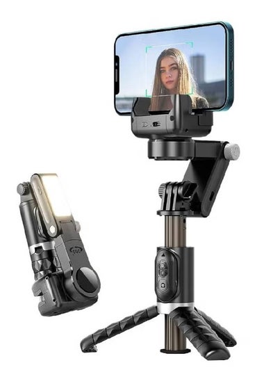 Buy Gimbal Stabilizer for Smartphone with Extendable Selfie Stick and Tripod – 3-Axis Stabilizer with Face Tracking, 360° Rotation, Auto Balance, 4-in-1 Portable Tripod for iPhone/Android in UAE